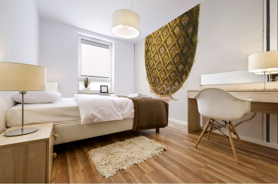 Pineapple in vintage style Mural print