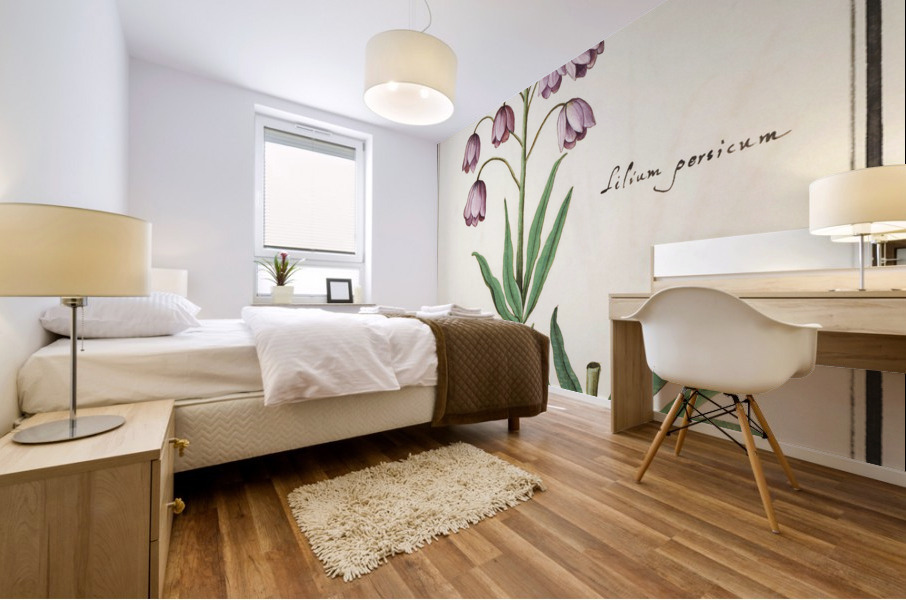 Persian lily in vintage style Mural print