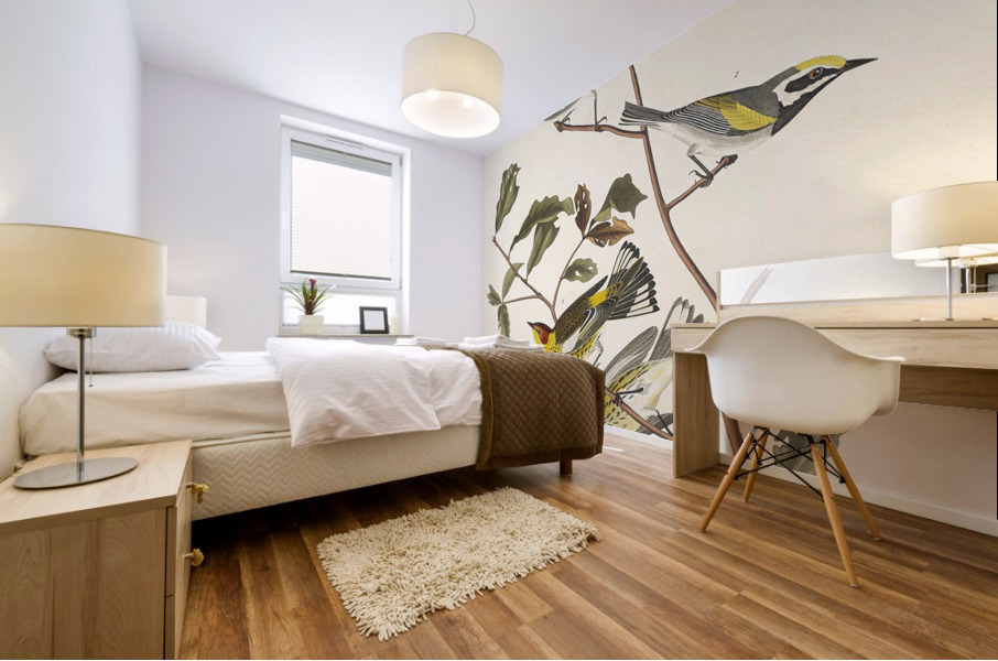 Golden-winged Warbler and Cape May Warbler Mural print