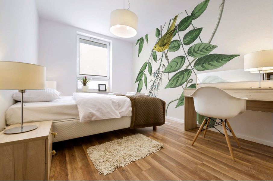 Blue-eyed yellow Warbler Mural print