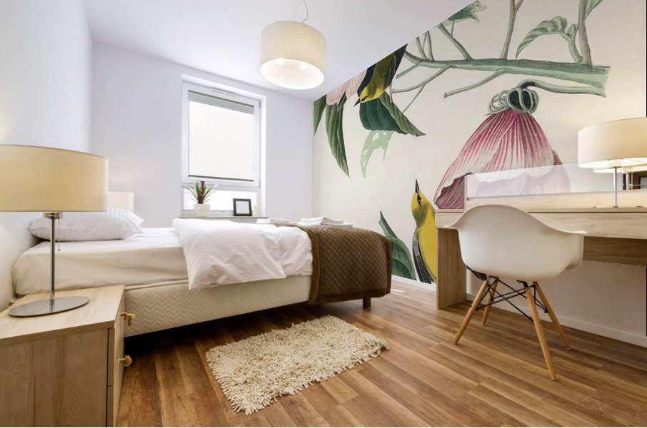 Blue-winged Yellow Warbler Mural print