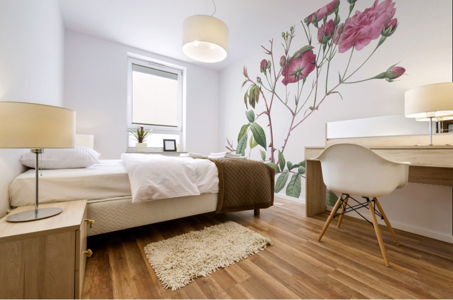 Pink noisette roses Mural print