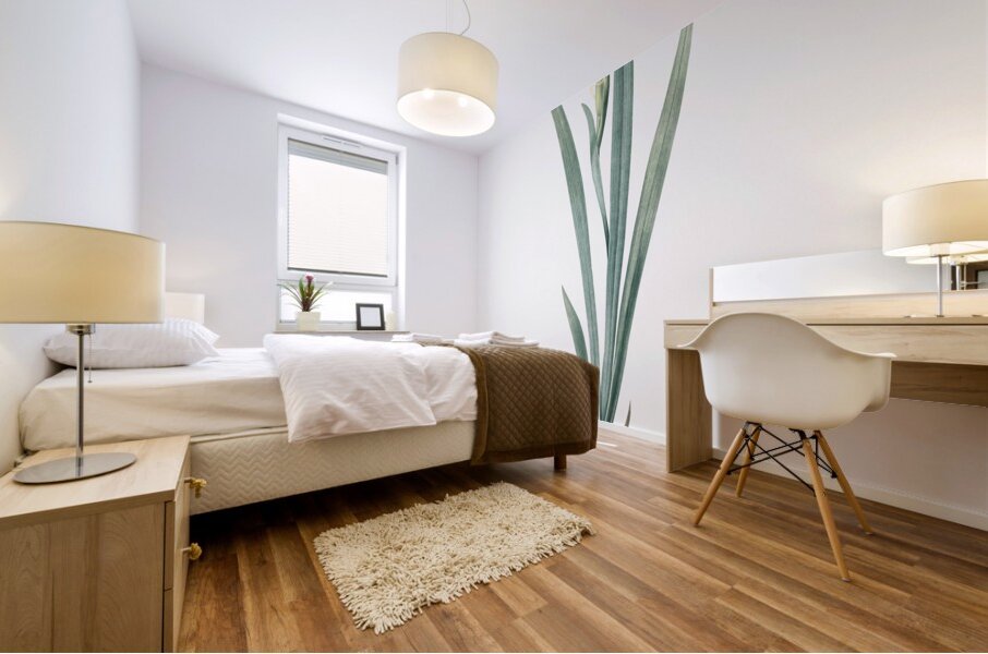 Yellow banded iris illustration  Mural print