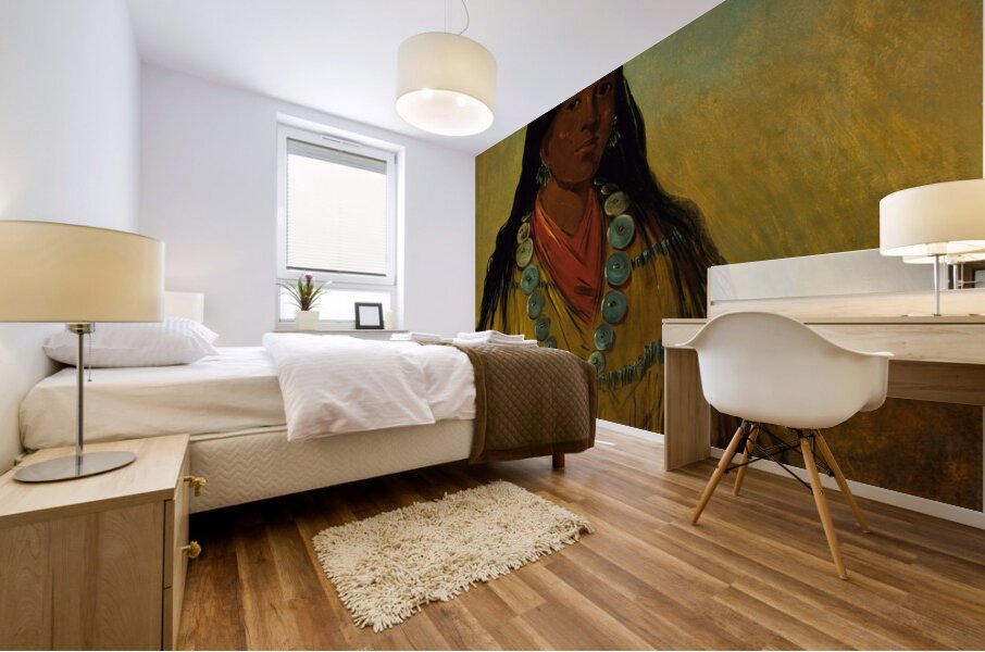 Tchow-Ee-Pút-O-Kaw a Woman 1834 Mural print