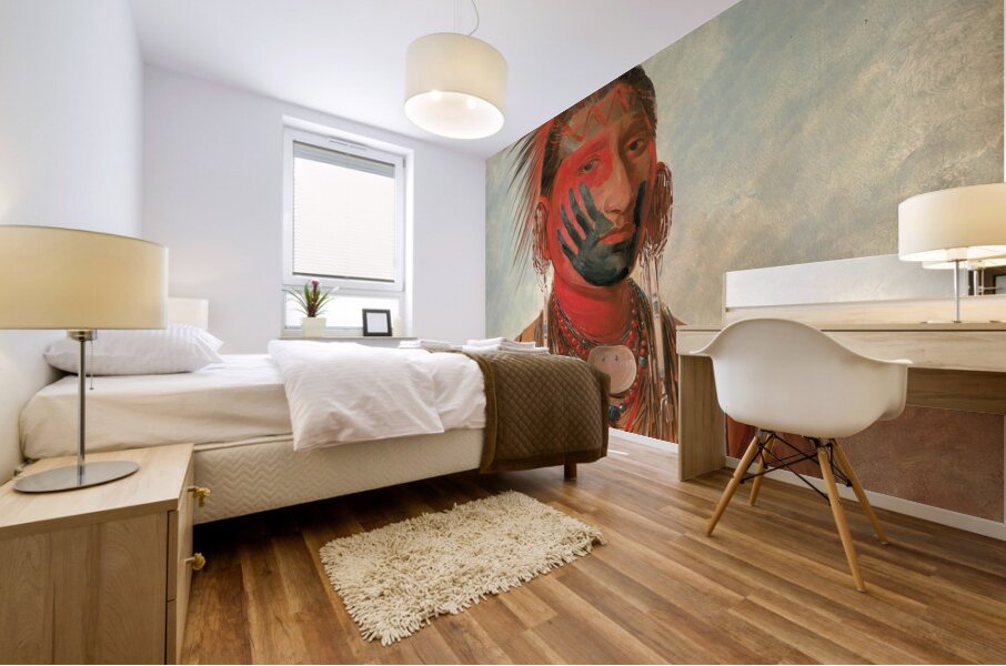 Wash-ka-mon-ya Fast Dancer a Warrior 1844-1845 Mural print