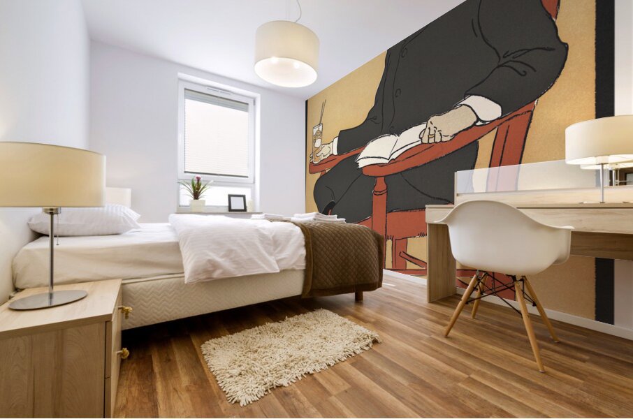 Man sitting in a chair during 19th-20th century by Edward Penfield Mural print