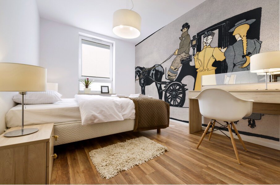 Horse carriage 1898 by Edward Penfield Mural print