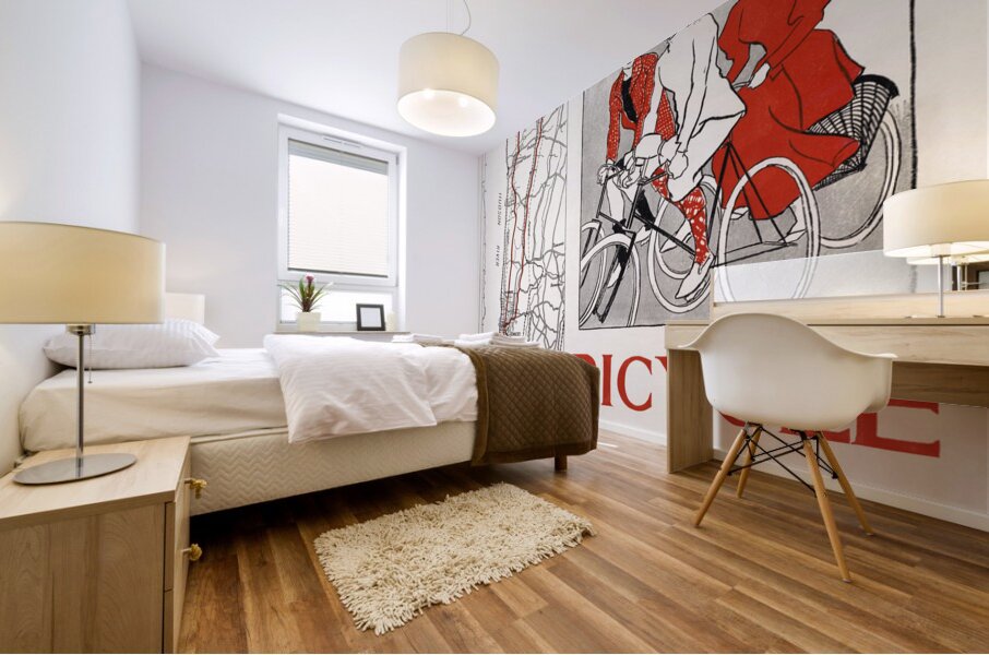 Bicycle road maps 1895 by Edward Penfield Mural print