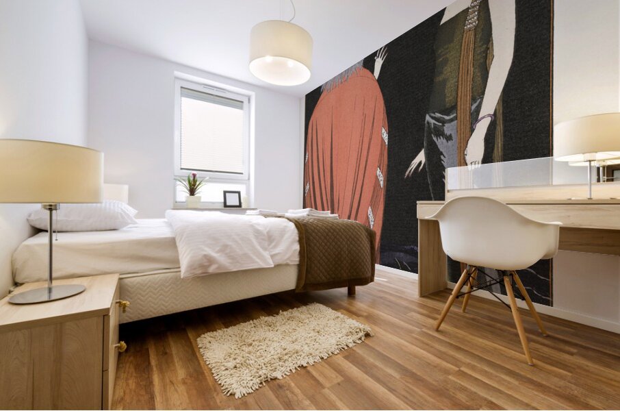 La voie lact&eacutee: Robe et manteau pour le soir de Worth 1921 fashion illustration  by George Barbier.  Mural print