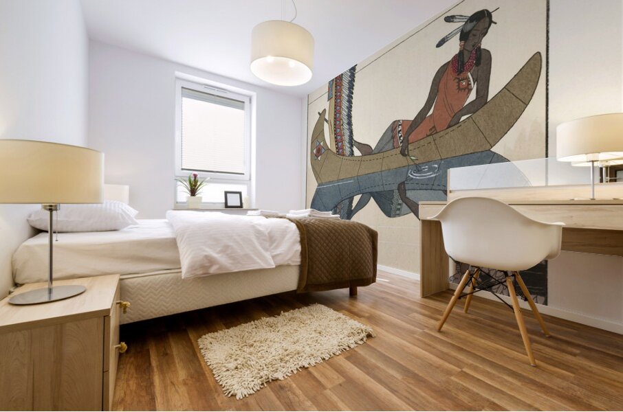 Langs de Missouri 1923 fashion illustration  by George Barbier.  Mural print