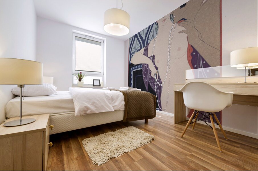 Les Trois Beautes de Mnasidika 1922 fashion illustration  by George Barbier. Mural print