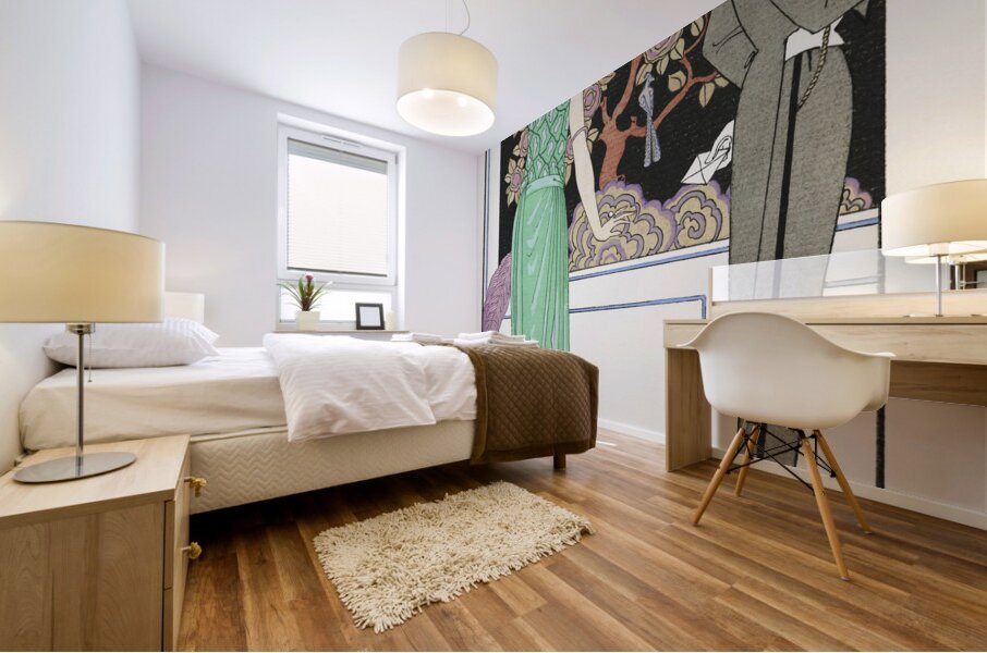 La premiere imprudence: Robe du soir de Beer 1921 fashion illustration  by George Barbier.  Mural print