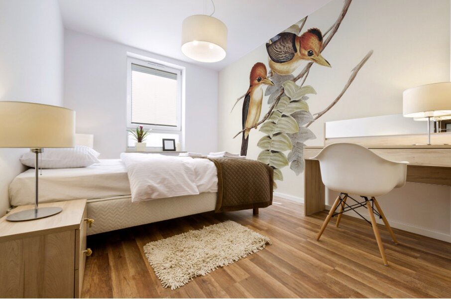 Yellow-billed Kingfisher Halcyon flavirostris illustrated by Elizabeth Gould 1804–1841 for John Gould’s 1804-1881 Birds of Australia  Mural print