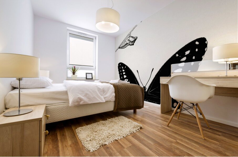 Metamorphosis of Papilio Butterfly from Moths and butterflies of the United States 1900 by Sherman F. Denton 1856-1937.  Mural print