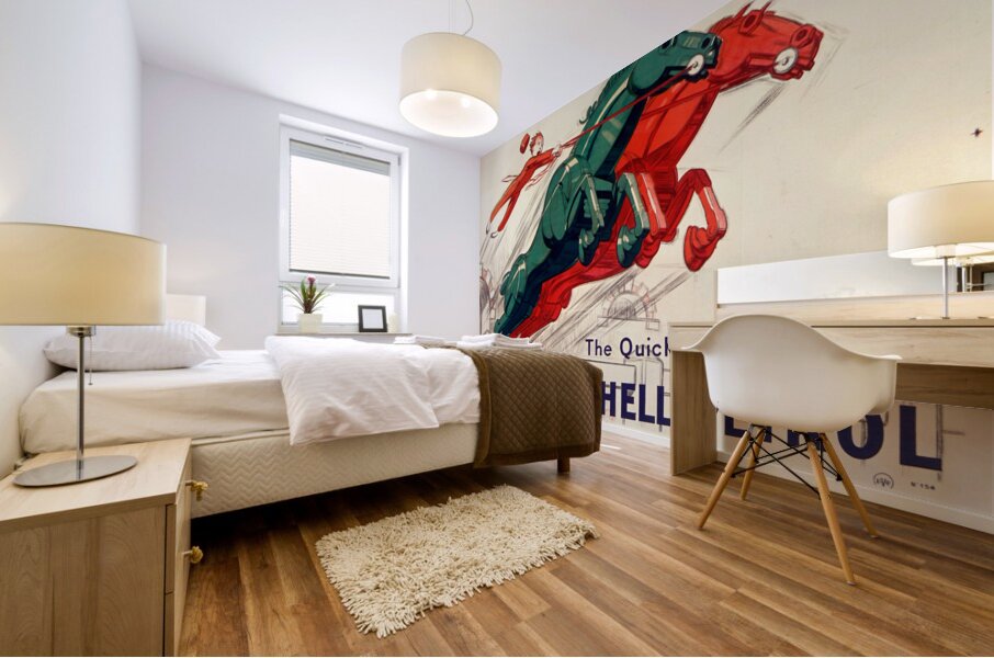 The Quick-starting pair Shell oil and Shell petrol 1930 by Jean dYlen Poster Mural print