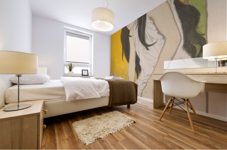 Morfineverslaafde vrouw 1897 Illustration by Eugène Samuel Grasset Mural print