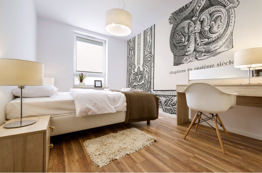 Antique Chinese illustrations. 1888 edition Lornement Polychrome by Albert Racine 1825–1893. Mural print