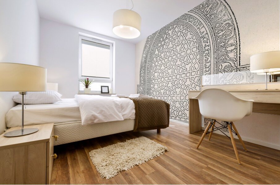 Decorative design. 1888 edition Lornement Polychrome by Albert Racine 1825–1893. Mural print