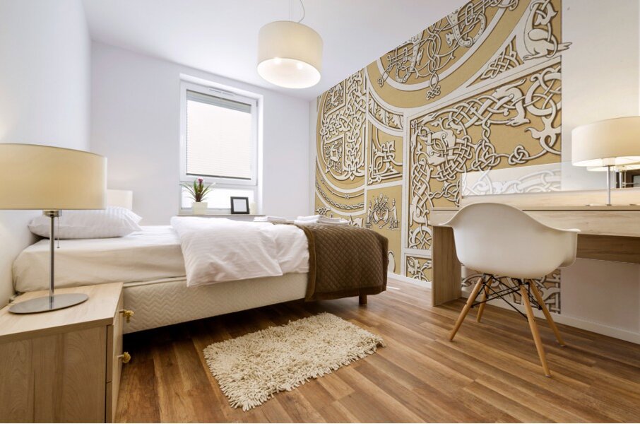 Russian pattern. 1888 edition Lornement Polychrome by Albert Racine 1825–1893. Mural print