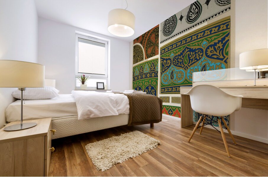 Indian pattern. 1888 edition Lornement Polychrome by Albert Racine 1825–1893. Mural print