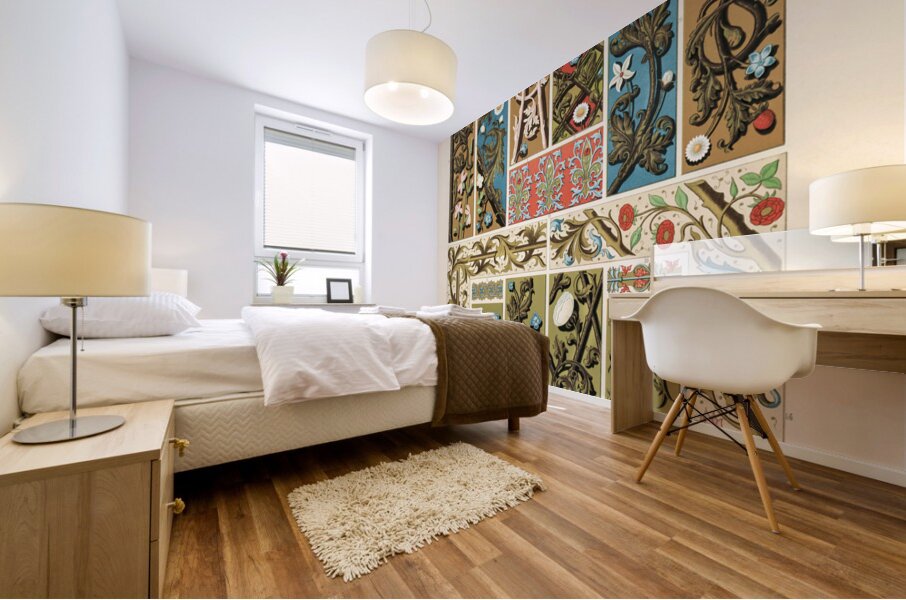 Middle-Ages pattern. 1888 edition Lornement Polychrome by Albert Racine 1825–1893. Mural print