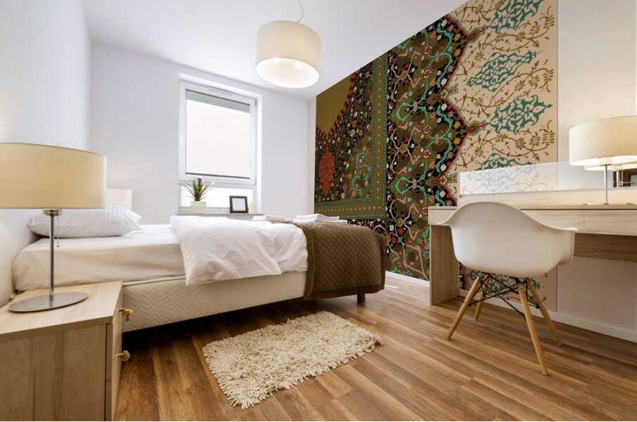 Indo-Persian pattern. 1888 edition Lornement Polychrome by Albert Racine 1825–1893. Mural print