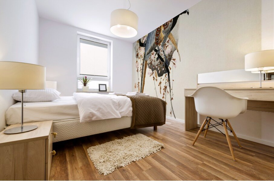 Pheasant couple and plum blossom 1900 - 1930 by Ohara Koson 1877-1945. Mural print