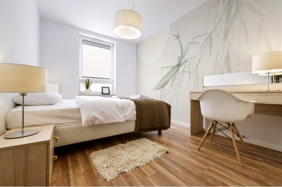 Praying mantis 1900 - 1936 by Ohara Koson 1877-1945. Mural print