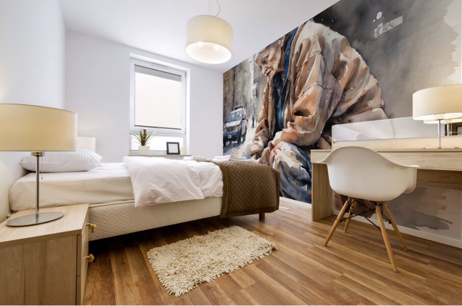 Watercolor  “Deliver Me“  By Bruce Lazarus Mural print