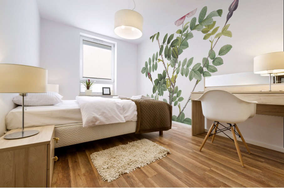 Vintage burnet rose Mural print