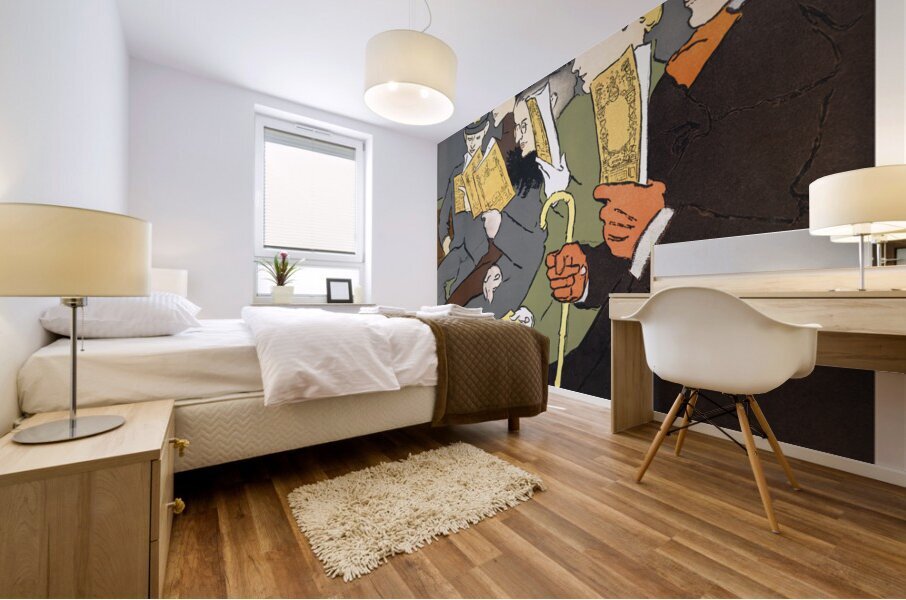 People reading books 1895 by Edward Penfield Mural print