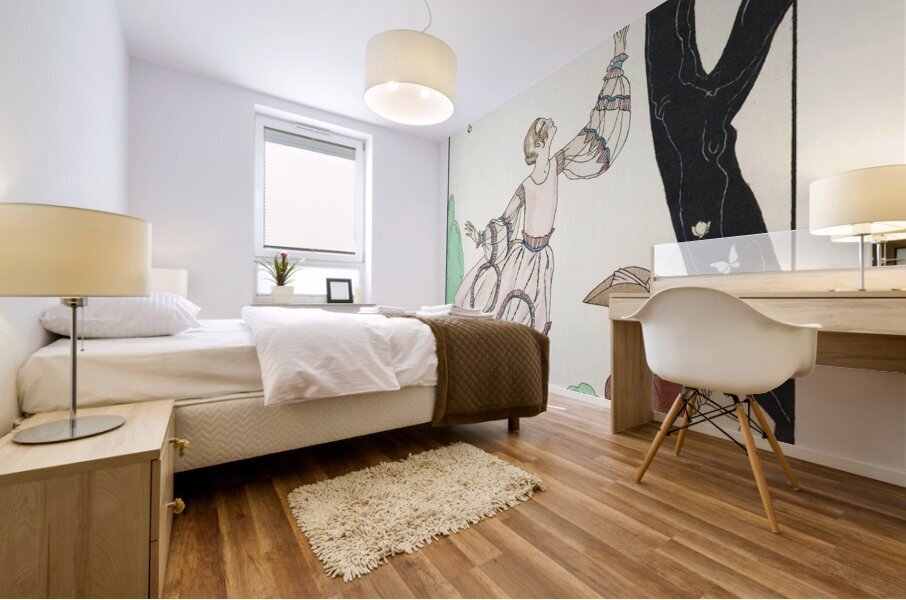 Papillons 1922 print  by George Barbier.  Mural print