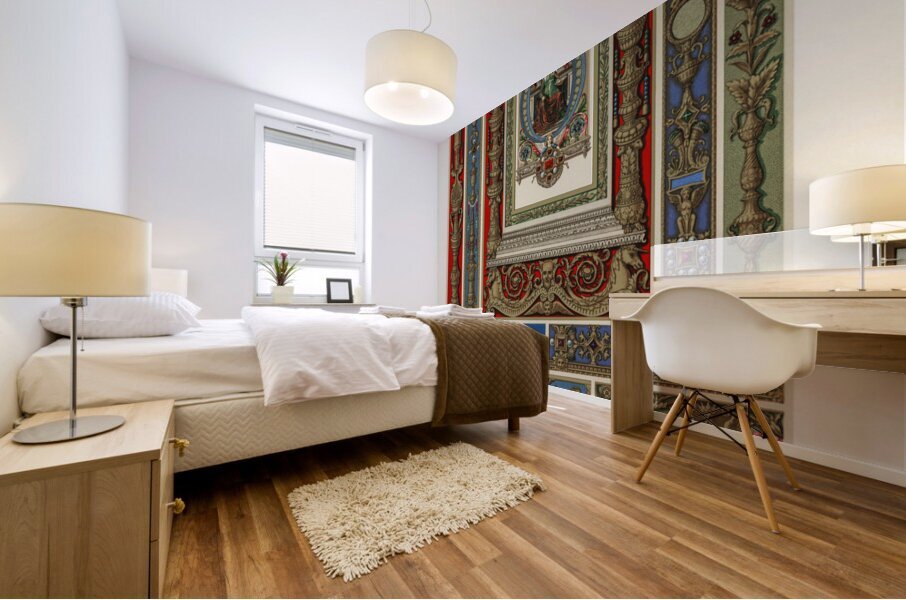 Renaissance pattern. 1888 edition Lornement Polychrome by Albert Racine 1825–1893. Mural print