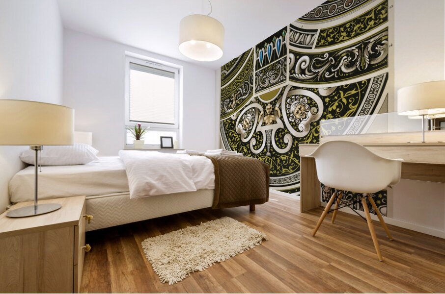 16th Century pattern. 1888 edition Lornement Polychrome by Albert Racine 1825–1893. Mural print