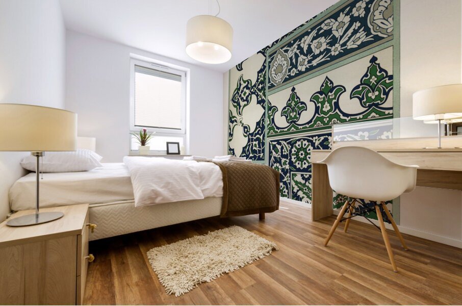 Persian pattern. 1888 edition Lornement Polychrome by Albert Racine 1825–1893. Mural print