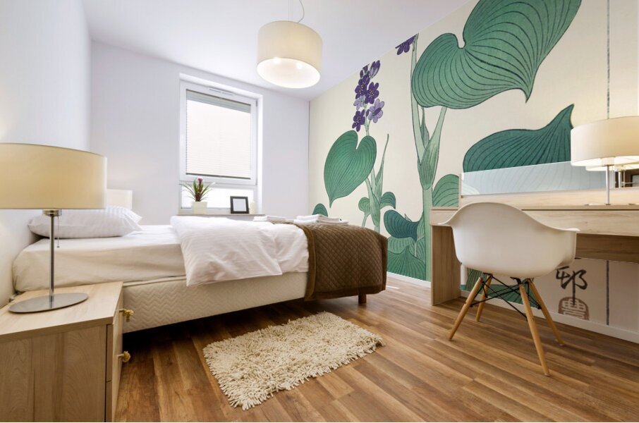 Blooming hosta 1920 - 1930 by Ohara Koson 1877-1945. Mural print