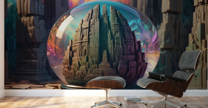 Ancient Stone Monolith Sphere By ISHISH Wall Murals