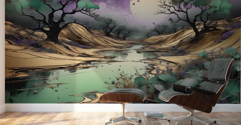 A Luxurious  Golden Brown Valley By ISHISH Wall Murals