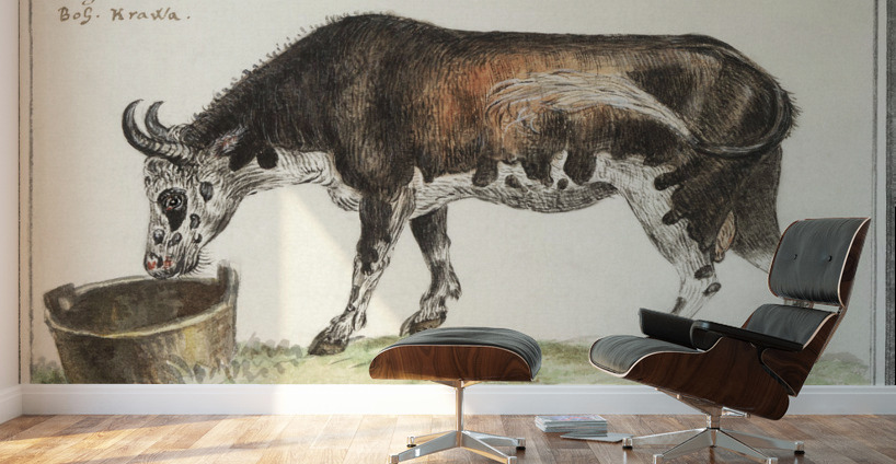 Cow in vintage style Wall Murals