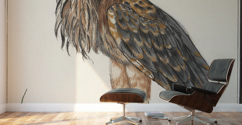 Purple heron in vintage style Wall Murals