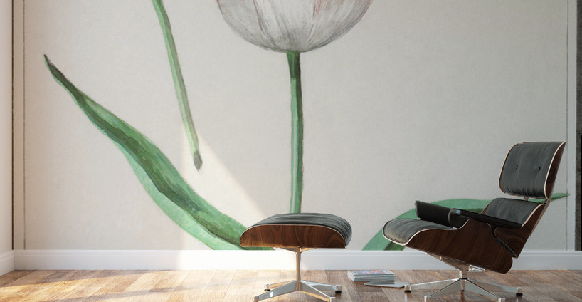 Tulip in vintage style Wall Murals