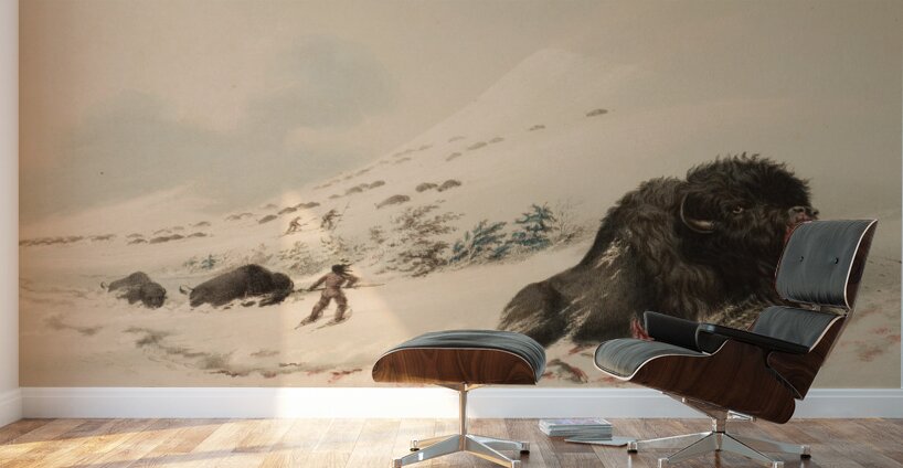 Buffalo Bull in Snow Drift 1844 Wall Murals