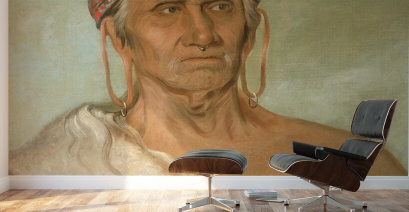 Lay-láw-she-kaw Goes Up the River an Aged Chief 1830 Wall Murals