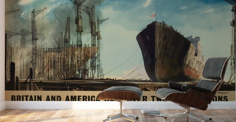 Britain and America Have Over Two Million Tons More Shipping Today Than in August 1942 Wall Murals
