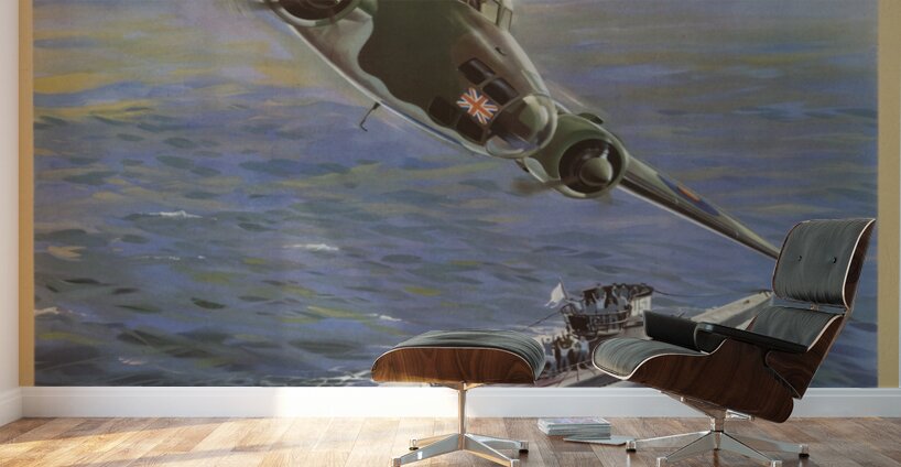 The Capture of the German Submarine U 570 by a Lockheed ‘Hudson’ of the British Coastal Command – Back Them Up! Wall Murals