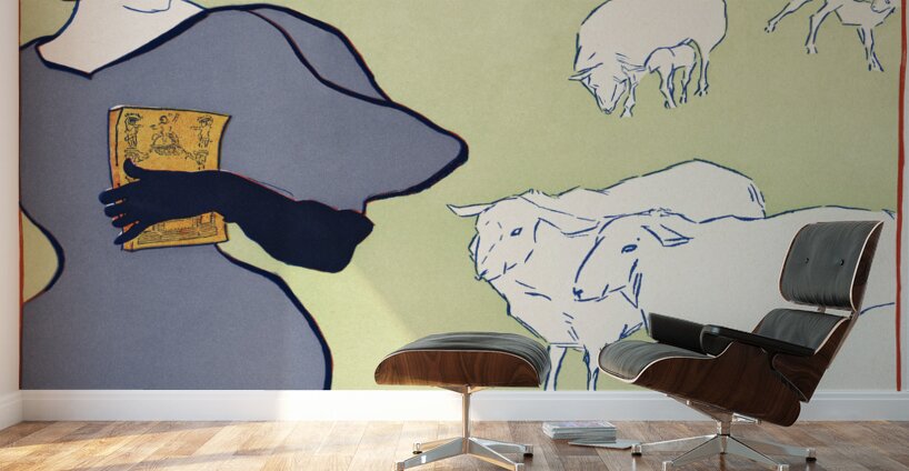 Woman and sheep 1895 by Edward Penfield Wall Murals