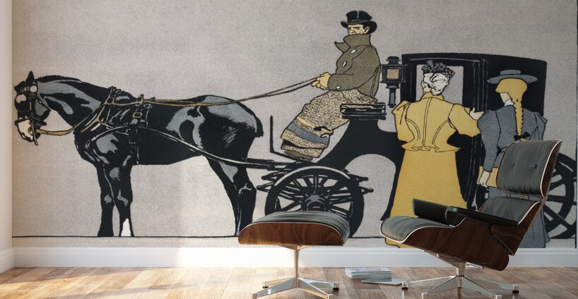 Horse carriage 1898 by Edward Penfield Wall Murals