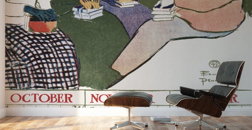 Vintage calendar 1897 by Edward Penfield Wall Murals