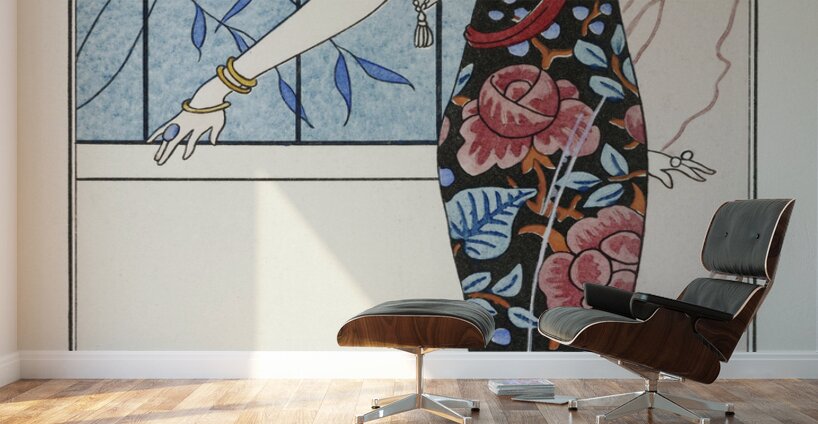 Costumes Parisiens: Grande robe du soir from Journal des Dames et des Modes 1913 fashion illustration  by George Barbier.  Wall Murals