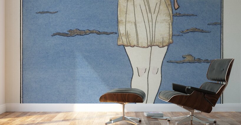 Costumes Parisiens: Costume de bain 1913 fashion illustration  by George Barbier.  Wall Murals